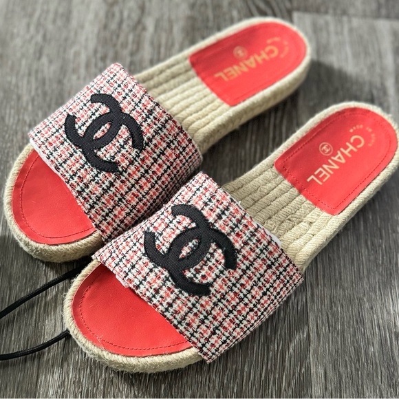 NEW CHANEL Tweed CC Slides size 39 EU/ 9 US (Brand New) - Picture 9 of 9